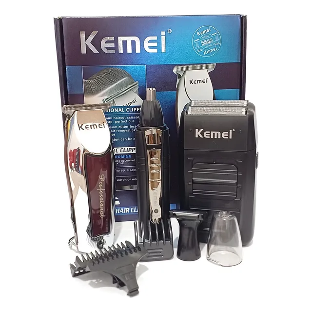 Kit Namorado Feliz 3 Maquinas Aparador Cabelo Barba E Nariz