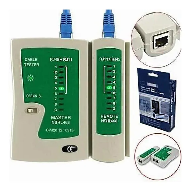 Lan Tester Probador De Cable Lan Red Rj45 Y Rj11 C/ Estuche 