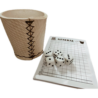 Jogo De Dados Kit General Com Dados E Bloco Couro Natural Jogo De Dados Kit General Com Dados E Bloco Couro Natural