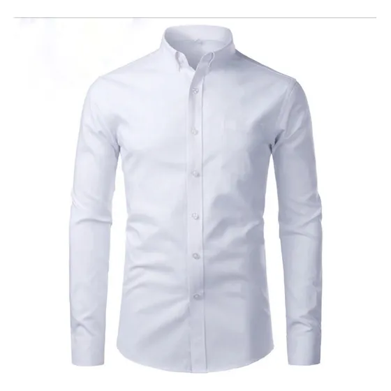 Camisa Masculina Slim Manga Gola Branca Usar Com Paleto