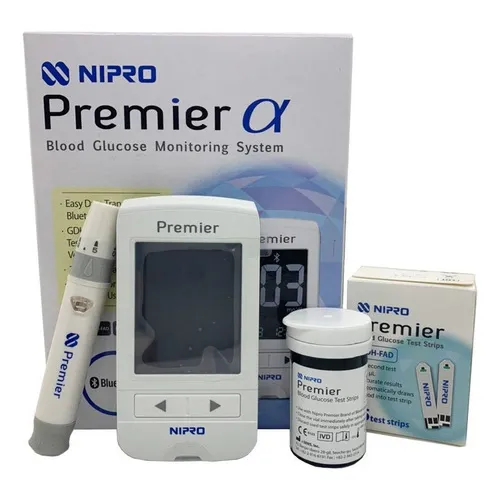 Glucometro Medidor De Glucosa Bluetooth Nipro Premier Alpha Color Blanco