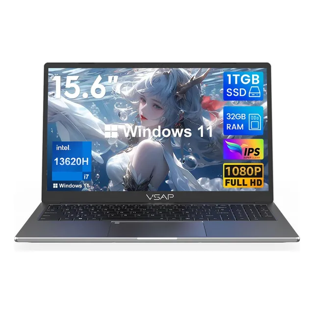 Laptop Intel Core i7-13620H 32GB RAM 1TB SSD 15.6'' Windows 11 Plateado