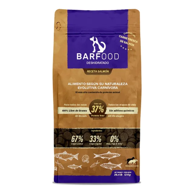 Barfood Deshidratado De Salmón Para Perro 12kg