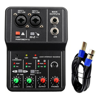 Interface Usb Mesa De Som 2 Canais Phantom 48v + Cabo Xlr Interface Usb Mesa De Som 2 Canais Phantom 48v + Cabo Xlr