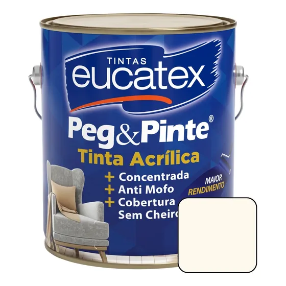 Tinta Latex Eucatex Peg Pinte acrilico palha sertao 3600ml cor palha do sertão