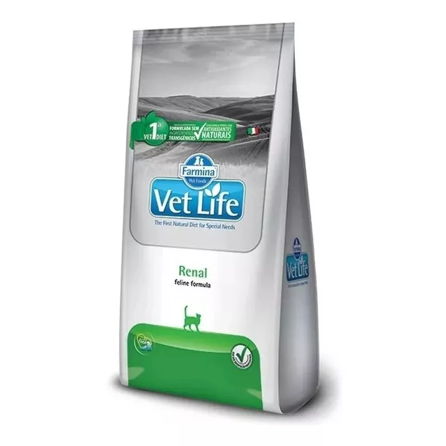 Alimento Vet Life Natural Feline Renal para gato sabor mix de 2 kg