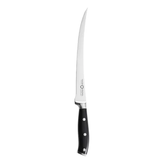 Cuchillo Filetero Profesional Carne Pescados Hoja 23cm Krons Color Plateado