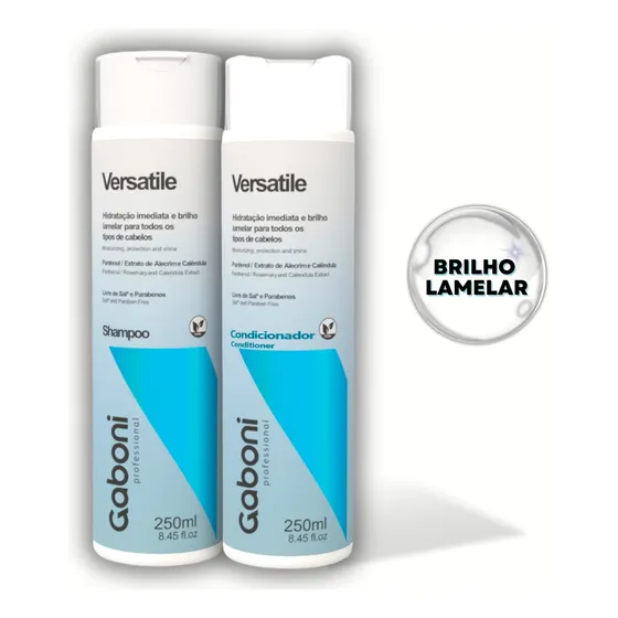 Shampoo e Condicionador Gaboni Professional Versatile hidratação de 500mL 500g