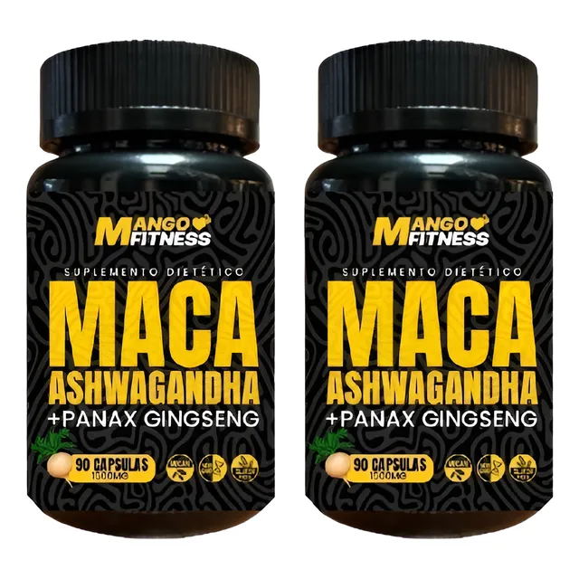 Pack Maca Peruana + Ashwagandha + Panax Ginseng 2 Frascos