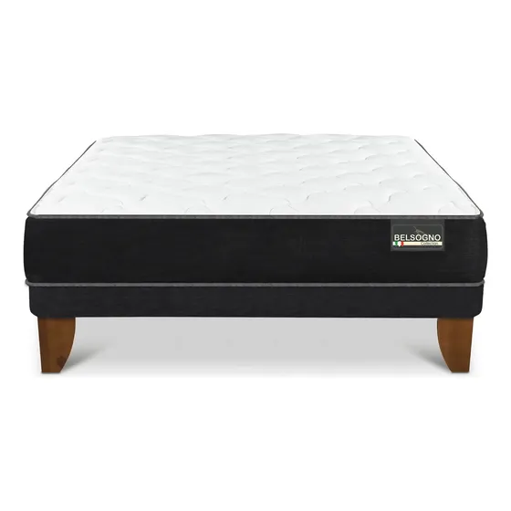 Cama Europea Belsogno Plus 2 Plazas Blanco | Cuotas sin interés