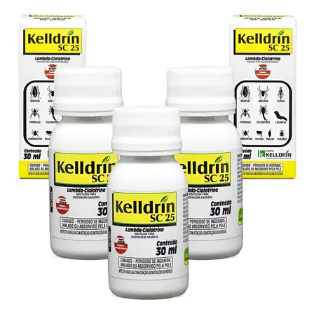 Sc 25 Kelldrin 30ml Inseticida Kit 3 Unidades Mata Insetos