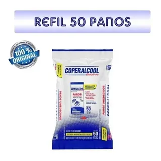 Refil Lenços Panos Umedecidos Ălcool Coperalcool 50 Unidades Refil Lenços Panos Umedecidos Ălcool Coperalcool 50 Unidades