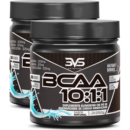 2 Unidades Do Bcaa Em Pó 10:1:1 Ultra Concentrando 250g Sabor: Natural - Fórmula Exclusiva Com 3900mg De Aminoácidos Por Dose