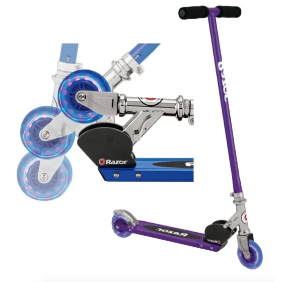 Patín Del Diablo Razor S Kick Scooter Lila Luces Led Xtrem C