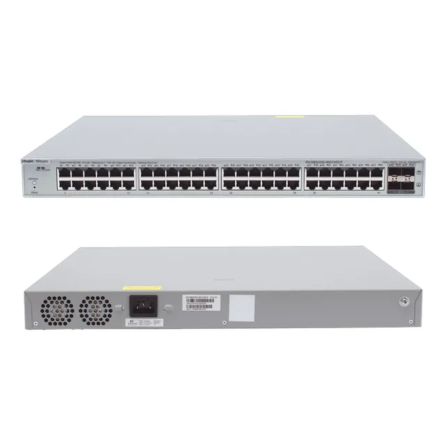 Ruijie Switch Administrable Rg-nbs3200-48gt4xs-p Poe Capa 2+ Plus, Con 48 Puertos Gigabit Poe 802.3af/at + 4 Sfp+ Para Fibra 10gb, Gestión Gratuita Desde La Nube 370w Autoorganización De La Red