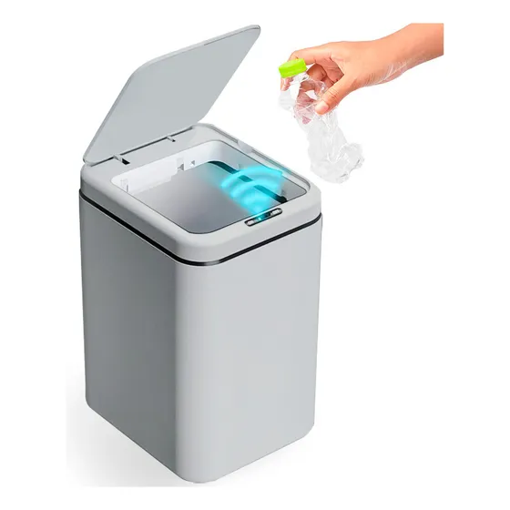 Lixeira Estocasa 16l Sensor Automático Cinza Retangular