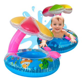 Flotador Inflable Techo Sombrilla Bebé Salvavidas Pañalero A Flotador Inflable Techo Sombrilla Bebé Salvavidas Pañalero A