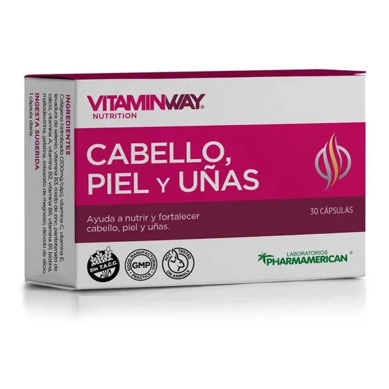 Complejo Vitaminico Cabello, Piel Y Uñas X30 Capsulas Sabor Neutro Vitamin Way