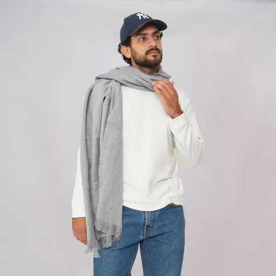 Customs Ba Pashmina Hombre Rectangular Con Flecos Bufanda