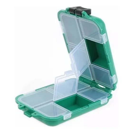 Caja Pesca Compacta Moscas Esmerillones Anzuelo Rotores Mosq