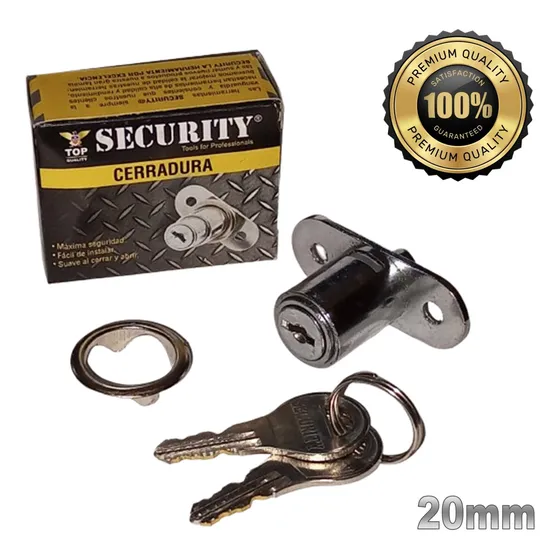 Cerradura De Émbolo Cilíndrico 20mm Puerta Corrediza 2 Llave