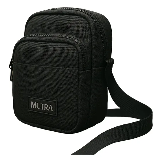 Mini Tote Negro Cordura Sport Con Tira Cierres Negro