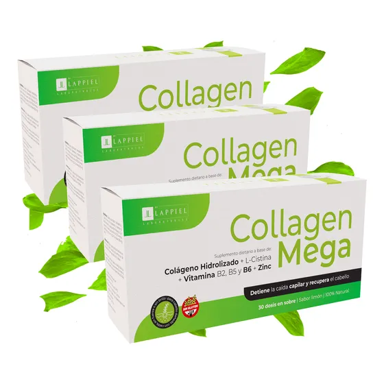 Colageno Mega Anti Caida Capilar Cistina B5 B6 X90 Sobres