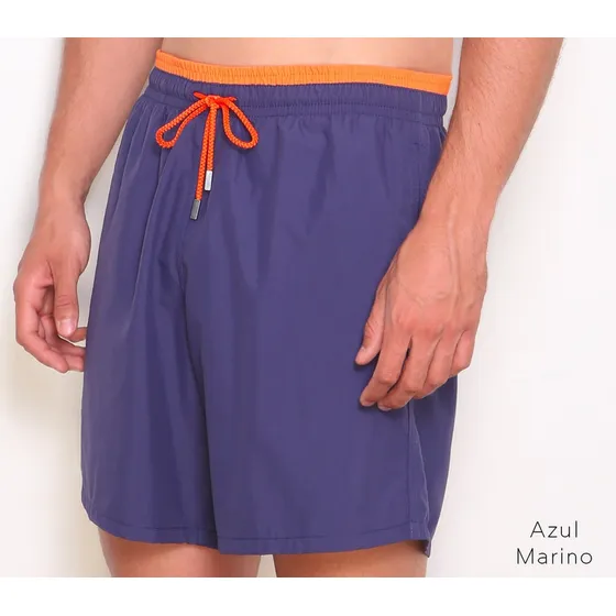 Short De Baño En Microfibra Con Pretina Bicolor Beachman