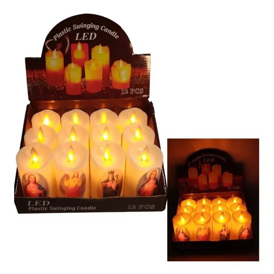 Vela Decorativas Led Sagrado Corazón Virgen María