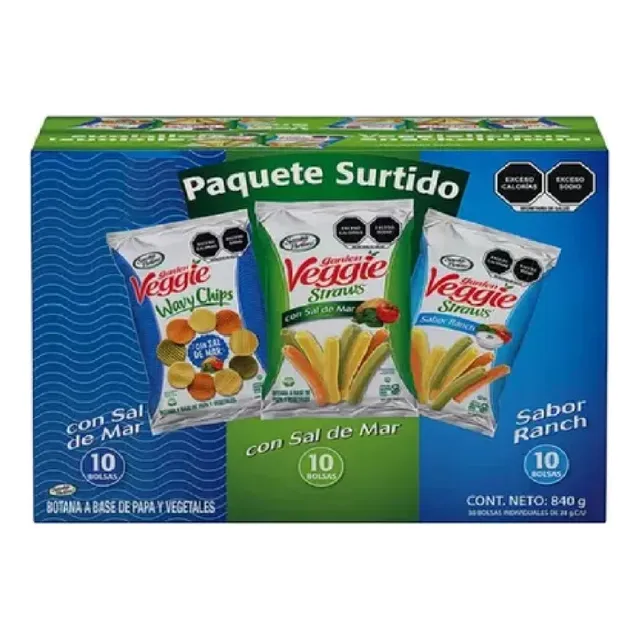 Caja Papas Fritas Veggie Surtidas Con 30 Bolsas De 28 Gr C/u