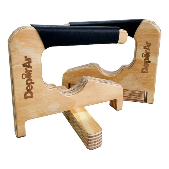 Push Up 3 En 1 Calistenia Flexiones Pull Up Handle Grip Fit Color Madera