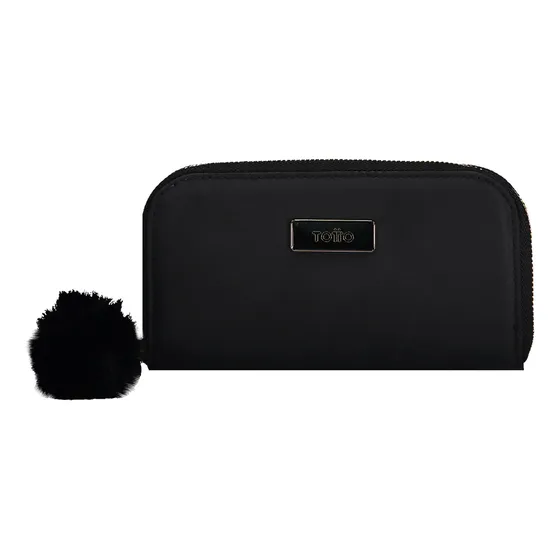 Billetera Para Mujer Totto Adelaide Color Negro Con Rfid