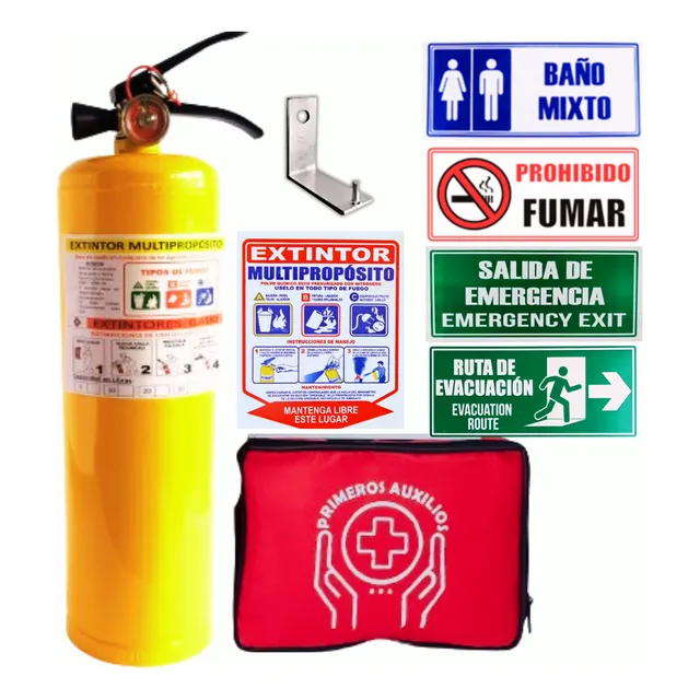 Kit De Botiquin, Extintor Y Señales Para Local U Oficina