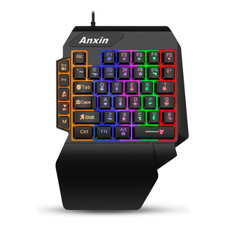 Teclado Gamer Usb Single Hand Led-rgb C/ Apoio Para Pulso Teclado Gamer Usb Single Hand Led-rgb C/ Apoio Para Pulso