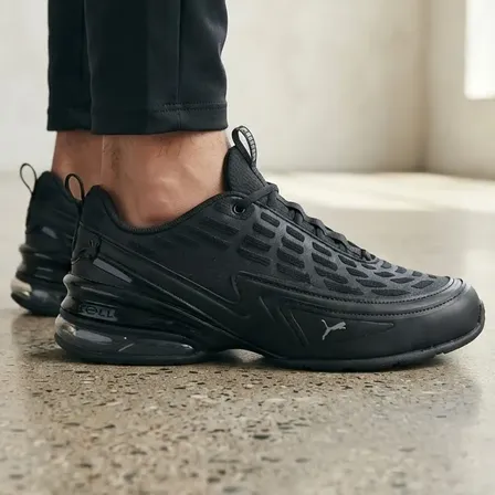 Tênis Masculino E Feminino Cell Meza Puma Puma Black-cool Dark Gray Liso 41 Br