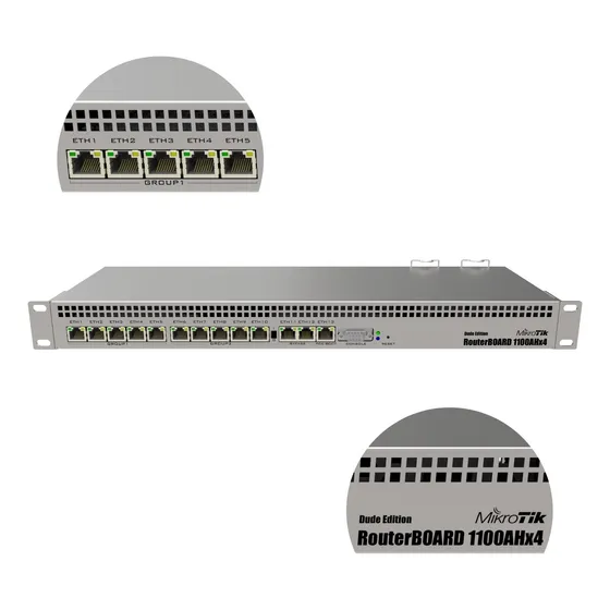 Routerboard Mikrotik Rb1100ahx4 Dude, 13p Gigabit, Rack.
