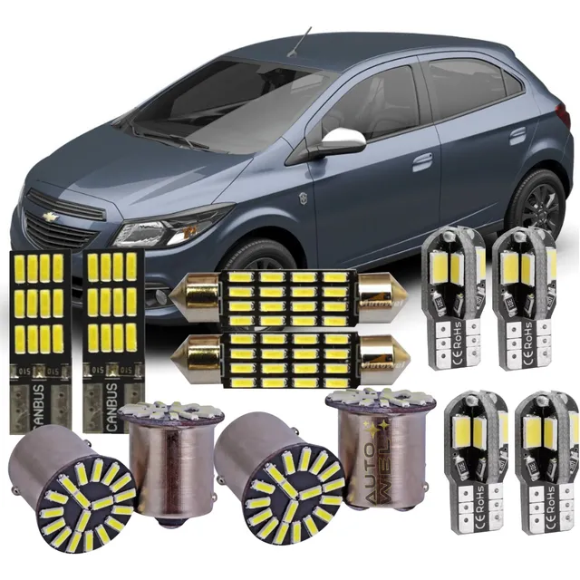 Kit Lâmpadas Led Premium Onix Prisma Teto Placa Ré Freio 