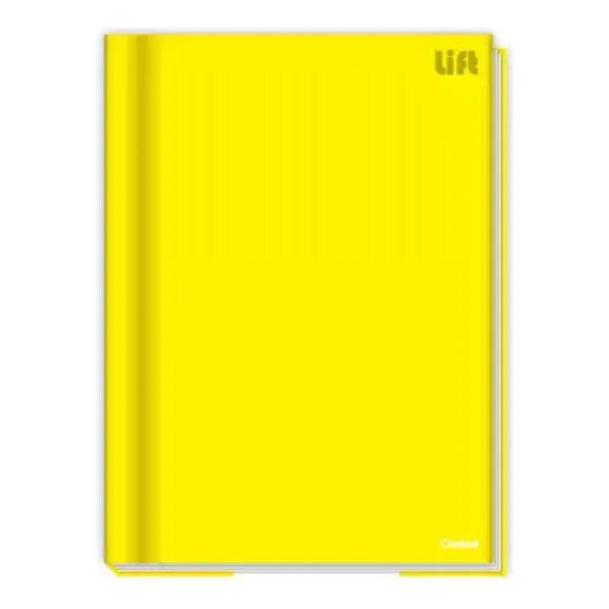 Caderno Brochura 1/4 Capa Dura 96 Fls. Lift Amarelo Credeal
