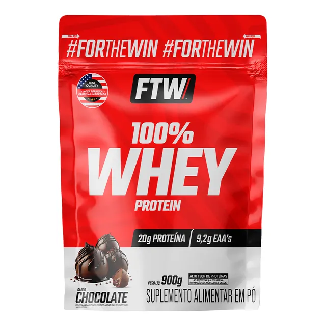 Whey Protein 100% Concentrado Refil 900g Sabor Chocolate - Ftw Whey Protein 100% Concentrado Refil 900g Sabor Chocolate - Ftw