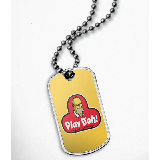 Plaquitas Militares Homero Simpson Modelo 2 Collar O Llavero