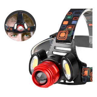 Lanterna Cabeça Capacete Recarregavel Led T6 3 Focos C/ Zoom Lanterna Cabeça Capacete Recarregavel Led T6 3 Focos C/ Zoom