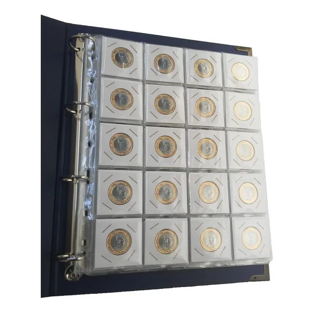 Album Fichário Com 15 Folhas Para 300 Moedas/coin Holders