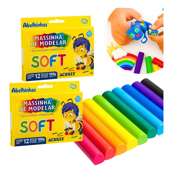 Kit 24 massinhas de modelar atóxicas
