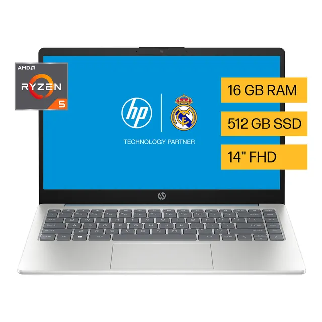 Notebook HP 14-em0028la, AMD Ryzen 5, 16 GB, 512 GB SSD, 14, FHD Windows 11 Home