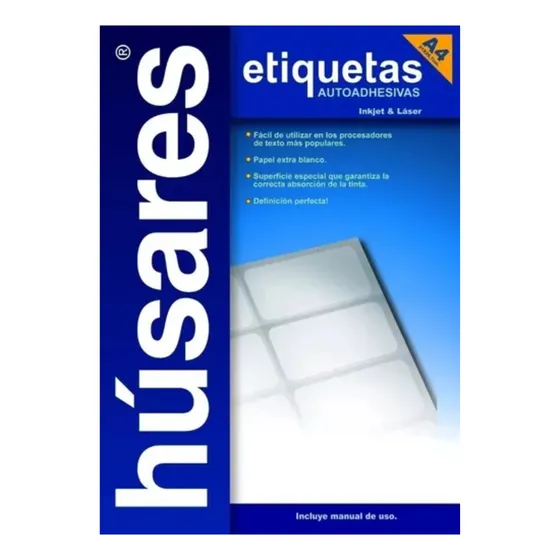 500 Hojas Autoadhesivas A4 Papel Husares Imprimible Laser