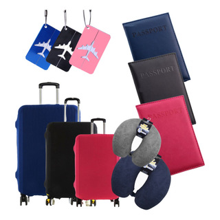 Kit Viagem: Tag E Capa Mala + Porta Pass + Almofada Pescoço Kit Viagem: Tag E Capa Mala + Porta Pass + Almofada Pescoço