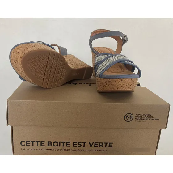 Sandalias Para Dama Clarks Elleri Plum Talla 37 Nuevas