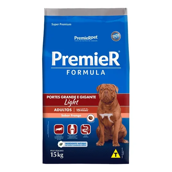 Ração Premier Cães Adultos Grandes Formula Light Frango 15KG