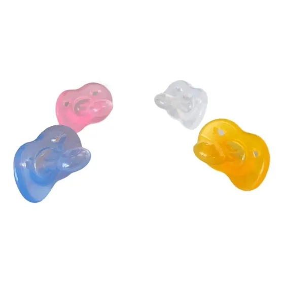 12 Chupetas Silicone Bico Reto Simétrico Atacado Tamanho 2 Cor Azul, Rosa, Branco, Amarela Calmante Período De Idade 6-12 Meses