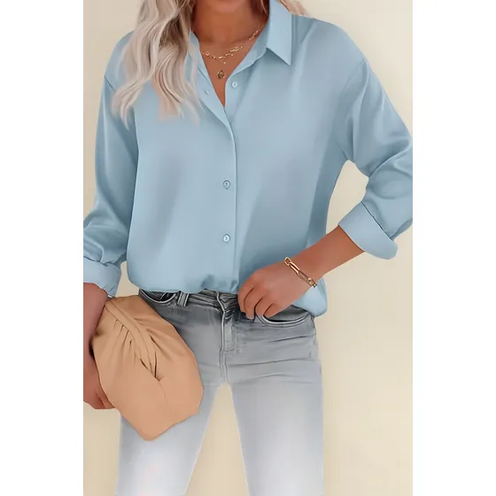 Camisa Seda Feminina Caimento Leve Blusa Elegante Para Noite